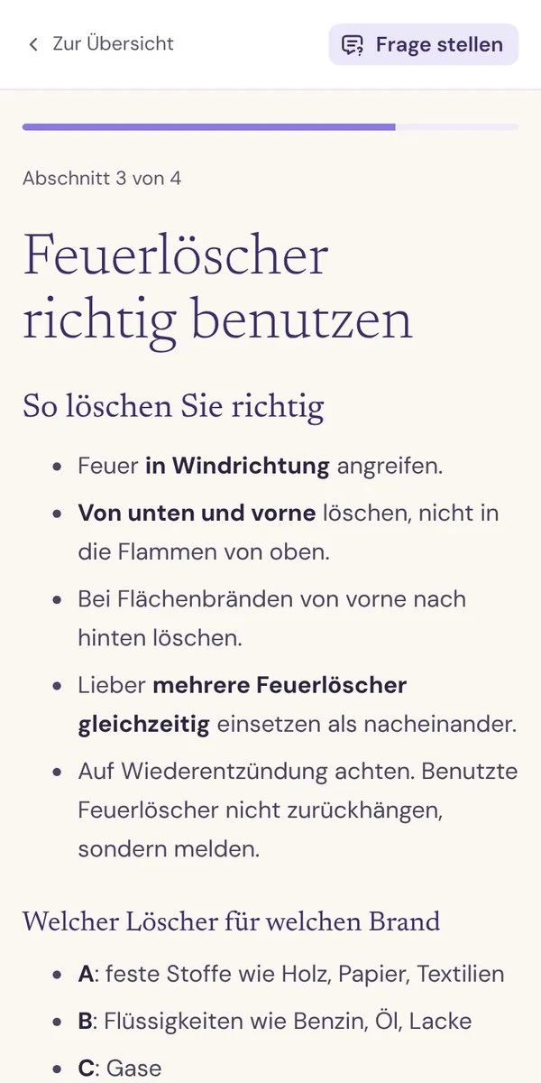Unterweisung „Brandschutz“ auf dem Handy
